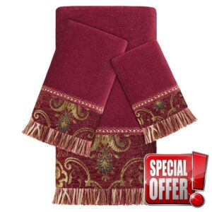 Loom and Mill Luxury Velour Cotton Bath Towel Set 3 Piece-1 Bath Towel 1 Hand Towel 1 Wash Cloth