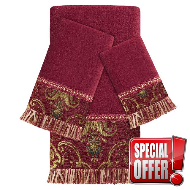 Loom and Mill Luxury Velour Cotton Bath Towel Set 3 Piece-1 Bath Towel 1 Hand Towel 1 Wash Cloth