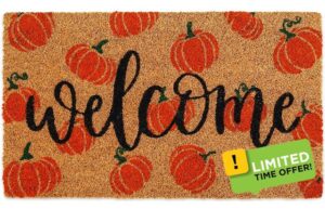 AnyDesign Fall Natural Coir Outdoor Doormat Welcome Pumpkins Door Mat Non-Slip Farmhouse Floor Mats Entrance Door Rugs for Autumn Thanksgiving Front Door Outdoor Bathroom Porch Decor