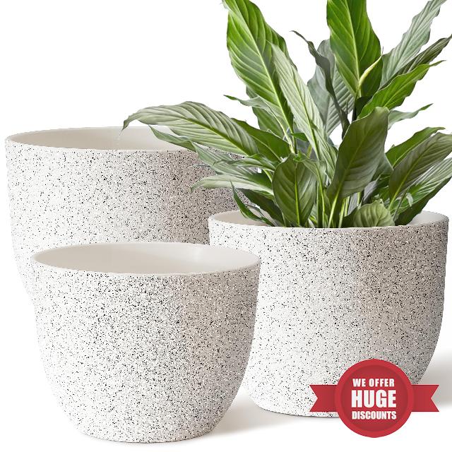 Giraffe Creation Large Plant Pots Pack of 3 12+10+9 (White Dots)