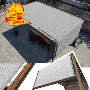 Amgo 8' W x 12' L Grey Pergola Sun Shade Canopy Replacement Cover