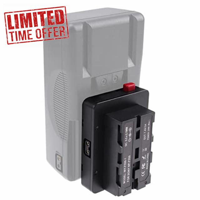 Hersmay D-Tap Mini V Mount Plate to NP-F Dummy Battery V-Mount V-Lock Battery Plate for Sony NP-F550/F970/F960 for Z CAM E2/S6/F6/F8 Cameras
