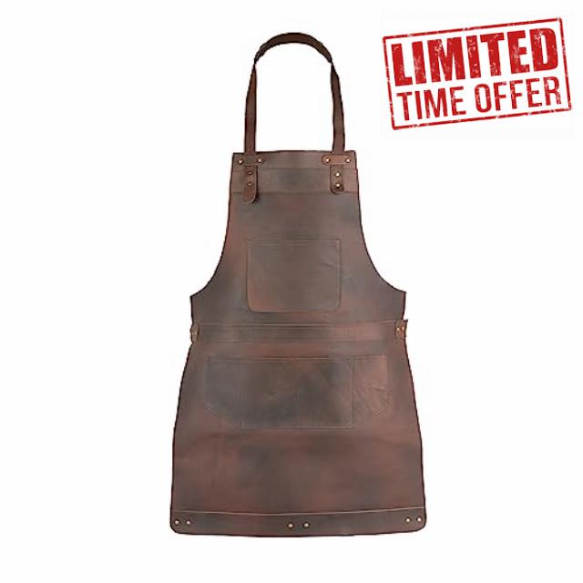 Dark Brown Full Grain Leather Apron Butcher Apron -Cook Apron -BBQ Apron -Cooking Apron - Wood work Apron - Cheff Apron - BBq Grill Gift - DIY Apron - Grill Apro