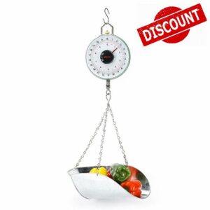 Tada 22LBS Double-Sided Dial Mechanical Hanging Scale with Scoop/Chain for Farm