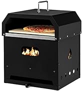TANGZON 4kW Gas Pizza Oven, Outdoor Foldable Pizza Maker with Gas Hose, Pizza Peel, Pizza Stone, ...