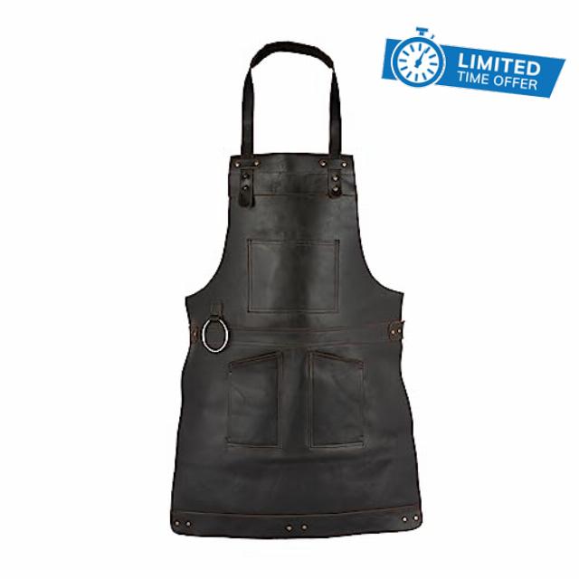 Dark Brown Full Grain Leather Apron Butcher Apron -Cook Apron -BBQ Apron -Cooking Apron - Wood work Apron - Cheff Apron - BBq Grill Gift - DIY Apron - Grill Apro