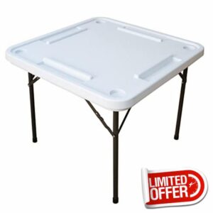 Nautical Beach Decor Dominos Game Table with Tile Racks & Drink Holder - Mesa de Domino