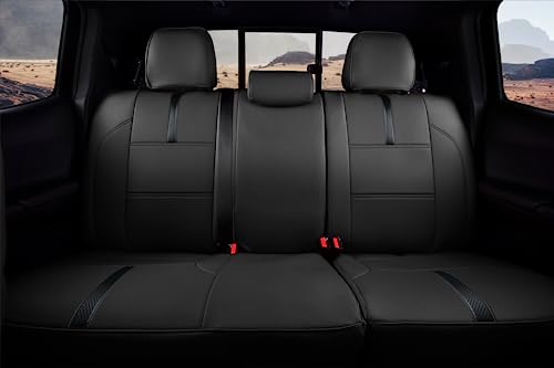 Full Set Custom-Fit Seat Cover for 2016-2023 Tacoma Crew/Double Cab Carbon Fiber Leather Car Trucks Accessories