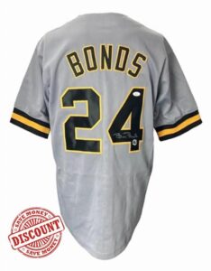 Barry Bonds Signed Custom Gray Pro-Style Baseball Jersey JSA