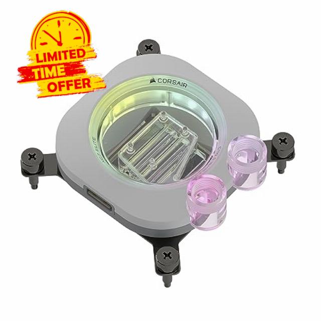 Corsair iCUE LINK XC7 RGB ELITE CPU Water Block - Transparent Flow Chamber - 24 RGB LEDs - Fits Intel® LGA 1700