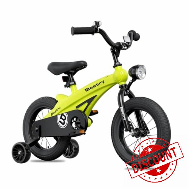 Bestry Toddler and Kids Bike for Kids 2-7 Years Old Magnesium Alloy Bike with Headlight & Training Wheels for Boys Girls