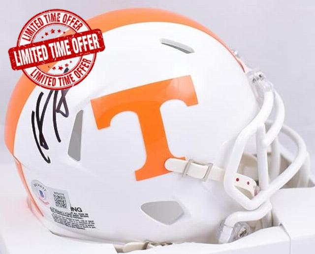 Hendon Hooker Autographed Tennessee Speed Mini Helmet- Beckett W Hologram Black