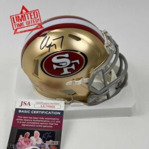 Autographed/Signed Christian McCaffrey San Francisco 49ers Mini Helmet JSA COA - Autographed NFL Helmets