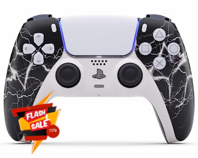 AimControllers PRO Controller compatible with PS5 Console & PC | Custommade Wireless Gaming Controller with 4 Back Remappable Paddles | Gaming Accessories Electronics (White Storm)