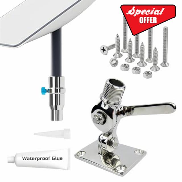 Full Stainless Steel Starlink Mount with Adapter for Yacht Ship RV Marine