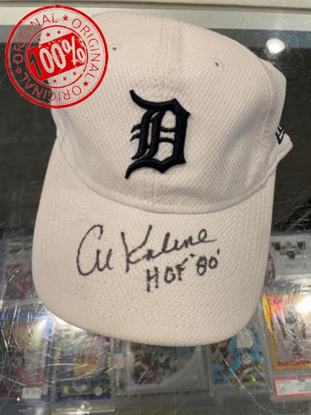 Al Kaline Detroit Tigers Signed Hof 80 White Baseball Cap Jsa Authentic - Autographed MLB Hats