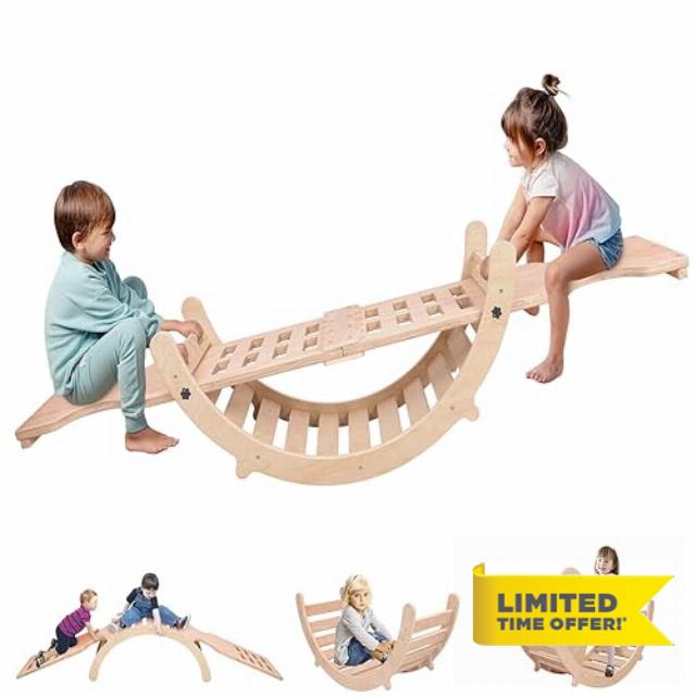 JUQUANBH 5-in-1 Pikler Climbing Toys