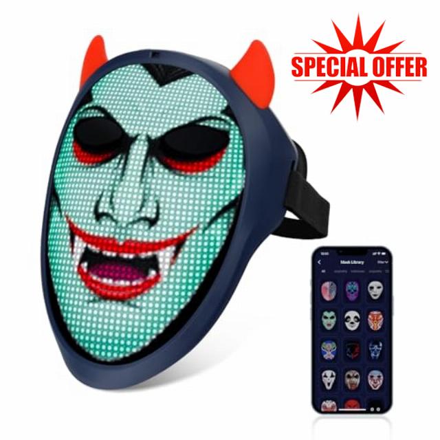 NAFEELION LED Mask with Bluetooth Compatible App Controlled