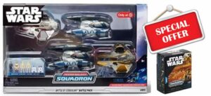 STAR WARS Micro Galaxy Squadron Combo Pack Bundle with 1 Series 2 Blind Box (Battle of Coruscant Battle Pack)
