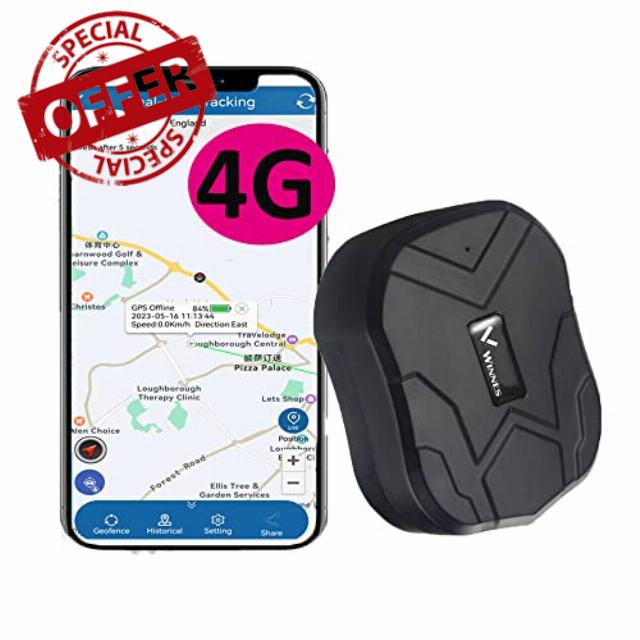 4G GPS Tracker Strong Magnetic Real Time Location Track Car Tracker 10000mah Battery Waterproof GPS Tracking Device for Vehicle App Tracking No Need Subscribe