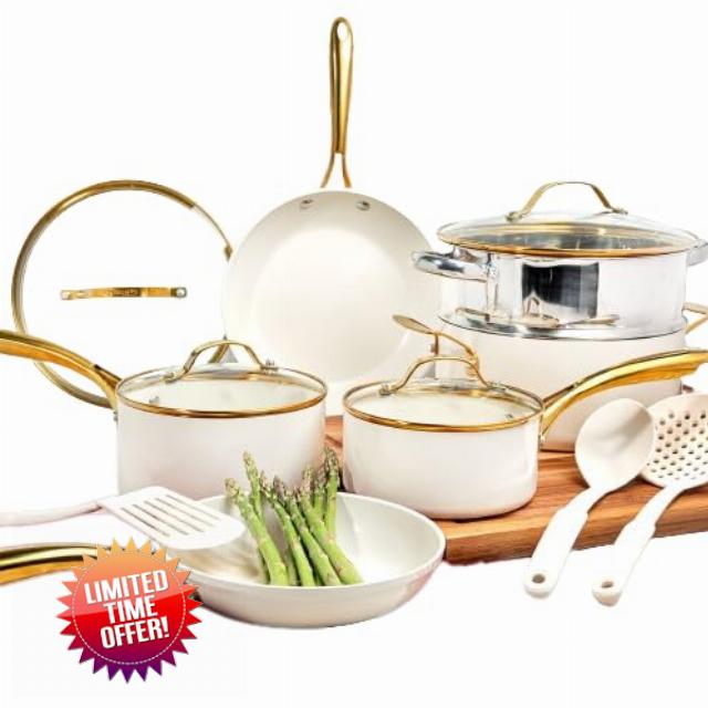 Gotham Steel 15 Pc Pots and Pans Set Nonstick Cookware Set