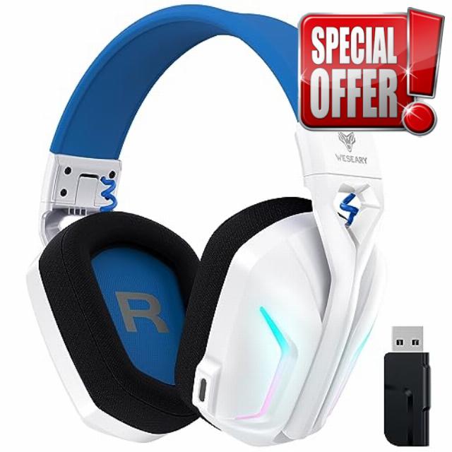 WESEARY Wireless Gaming Headsets with Microphone for PC PS5 PS4 Switch Mac