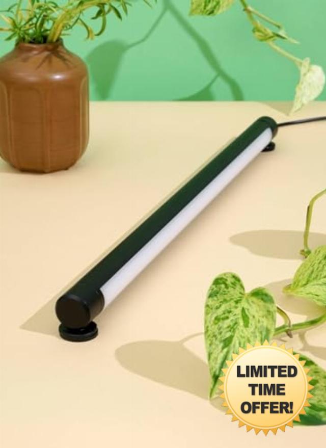 Soltech Solutions Grove™ LED Grow Light - Under-Cabinet/Shelving or Wall Mounted LED bar Light for Indoor houseplants and Herbs - Touch Control Power and dimming (Black)