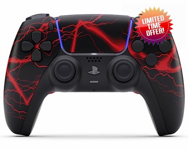AimControllers Compatible with PS5 Console & PC | Custommade Wireless Gaming Controller with 4 Back Remappable Paddles | Gaming Accessories Electronics Red Storm