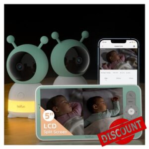 BOIFUN 5" Split-Screen Baby Monitor With 2 Cameras