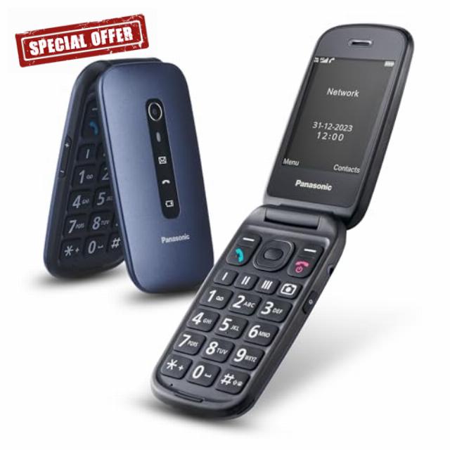 Panasonic KX-TU550EXC 4G Essentials Clamshell Mobile Phone for Elderly