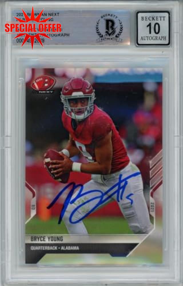 Bryce Young Autographed/Signed 2021 Bowman #3 Beckett Auto 10