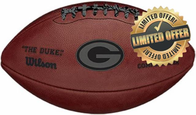 Green Bay Packers Unsigned Wilson Metallic Official Duke Football - NFL Unsigned Miscellaneous