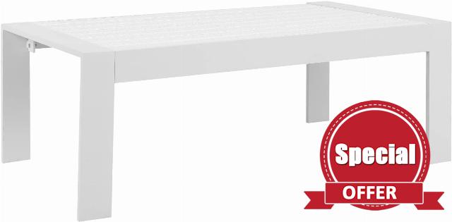 Aluminum Outdoor Patio Furniture Coffee Table All-Weather Outdoor Metal Coffee Table Modern Rectangle Coffee Table for Balcony Garden
