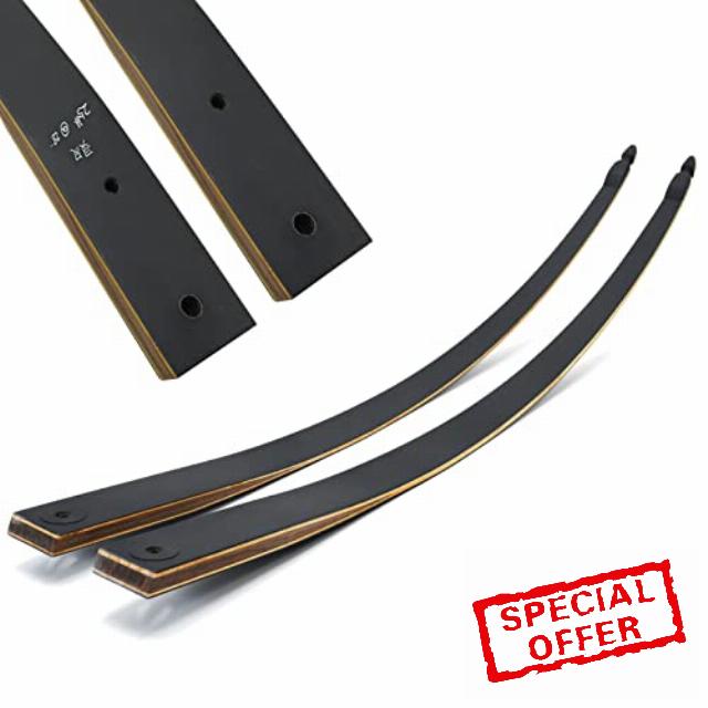OUBOTER Black Hunter Longbow Limbs Replacement 20lb 25lb 30lb 35lb 40lb 45lb 50lb 55lb 60lb Archery Takedown Longbow Hunting