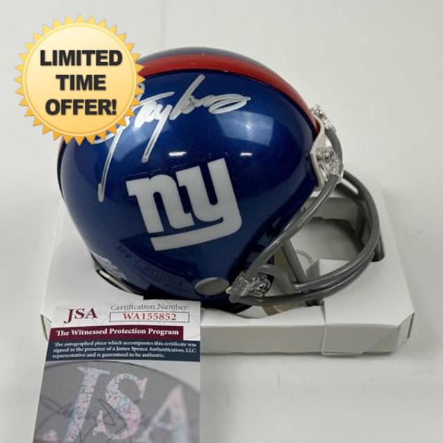 Autographed/Signed Lawrence Taylor New York Giants Mini Football Helmet JSA COA