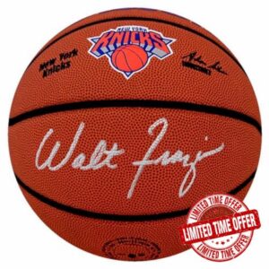 Walt Frazier Signed New York Knicks Wilson The City Full Size Basketball - Autographed Basketballs