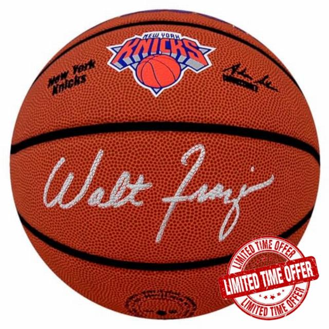 Walt Frazier Signed New York Knicks Wilson The City Full Size Basketball - Autographed Basketballs