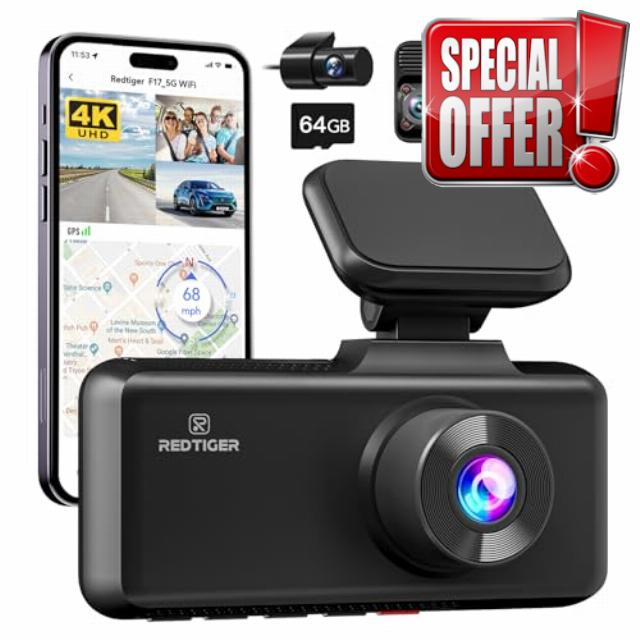 REDTIGER 4K 3 Channel Dash Cam