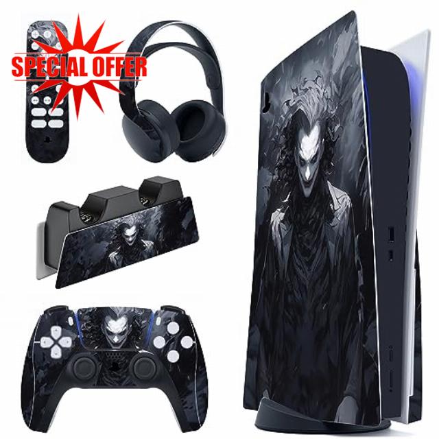 PlayVital Dark Clown Full Set Skin Decal for PS5 Console Disc Edition