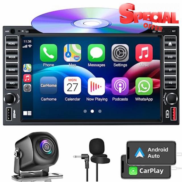 Double Din Car Stereo Radio with CD/DVD Player