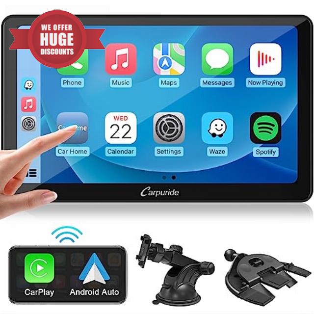 CARPURIDE Wireless Apple Carplay & Android Auto Car Stereo