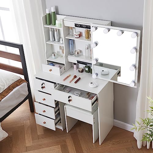 Vanity Set with Drawers and Chair