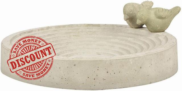 Home Deco London Outdoor Bird Baths | Free Standing | Wild Bird Bath | Outdoor Garden Feeder (Concrete Natural Bird Bath)