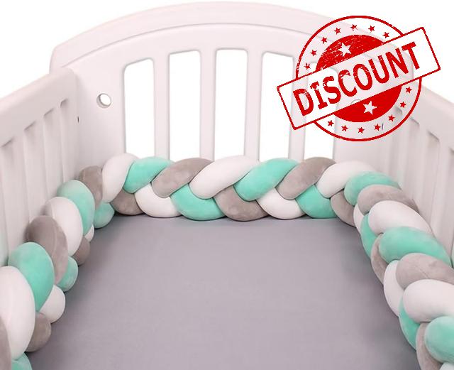 ROVIES 3 Shares Braided Cot Bumper Cushion Soft Knot Pillow Cot