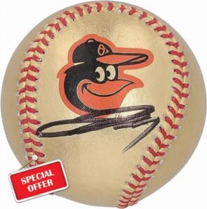Jackson Holliday Baltimore Orioles Autographed Gold Baseball - Autographed Baseballs