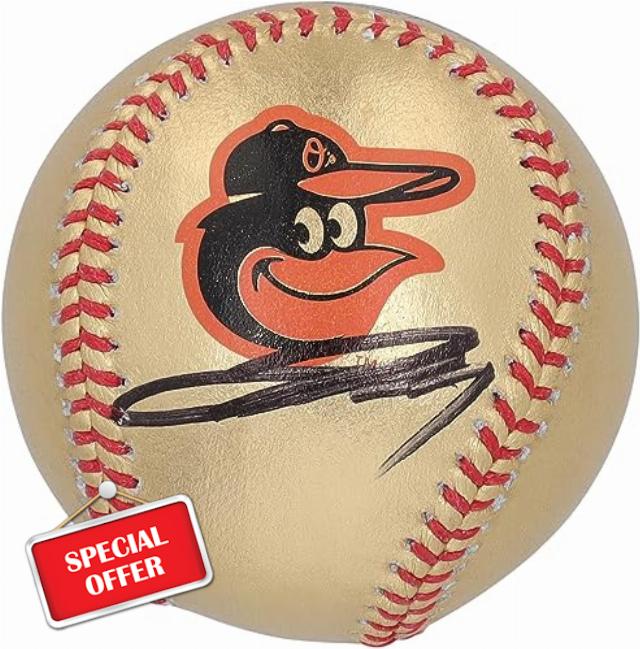 Jackson Holliday Baltimore Orioles Autographed Gold Baseball - Autographed Baseballs
