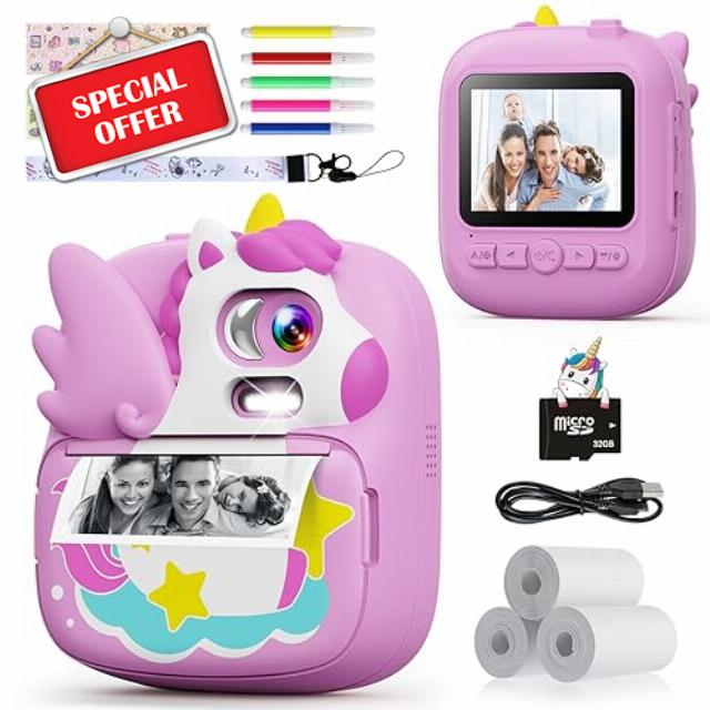 CAMCLID Kids Camera Instant Print