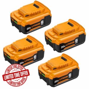 Nyveyoo 4 Packs 6000mAh 20V Battery Replacement for DCB206 Dewalt 20V Battery Compatible with Dewalt Batteries DCB205 DCB204 DCB200 DCB203 DCB201