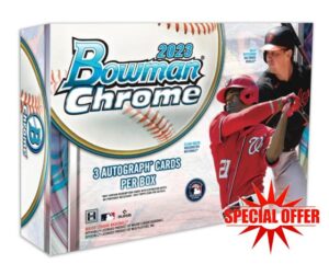 2023 Bowman Chrome Baseball HTA Choice Box 3 Autograph Cards Per Box