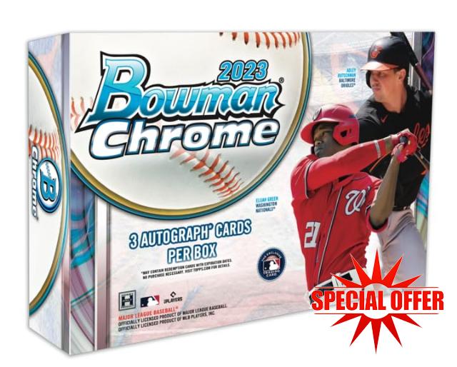 2023 Bowman Chrome Baseball HTA Choice Box 3 Autograph Cards Per Box
